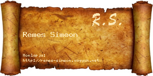 Remes Simeon névjegykártya